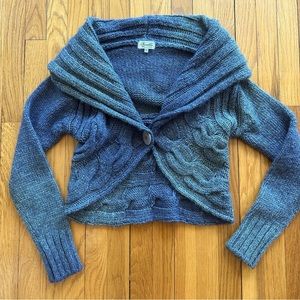Fioreblu, Made in Italy, Wool/Acrylic/Alpaca in Blue Hues, Cropped, Size Medium